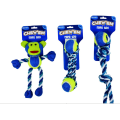 Tennis Rope Dog toy with PVC toy